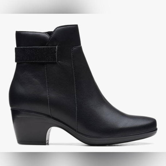 Clarks Collection Emily Holly Black Ankle Boots - Size 7.5M - Picture 2 of 10